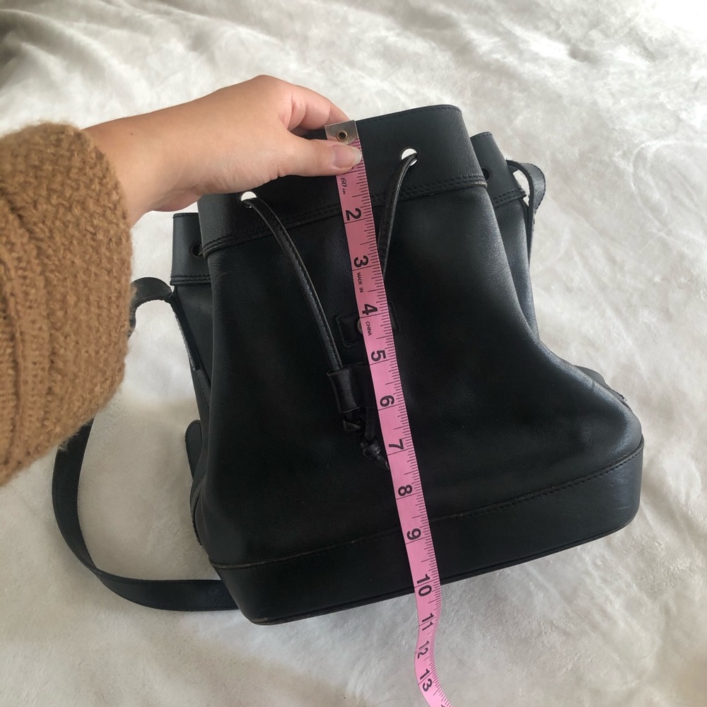 GOLD PFEIL/ black leather drawstring bucket bag - Picture 11 of 11